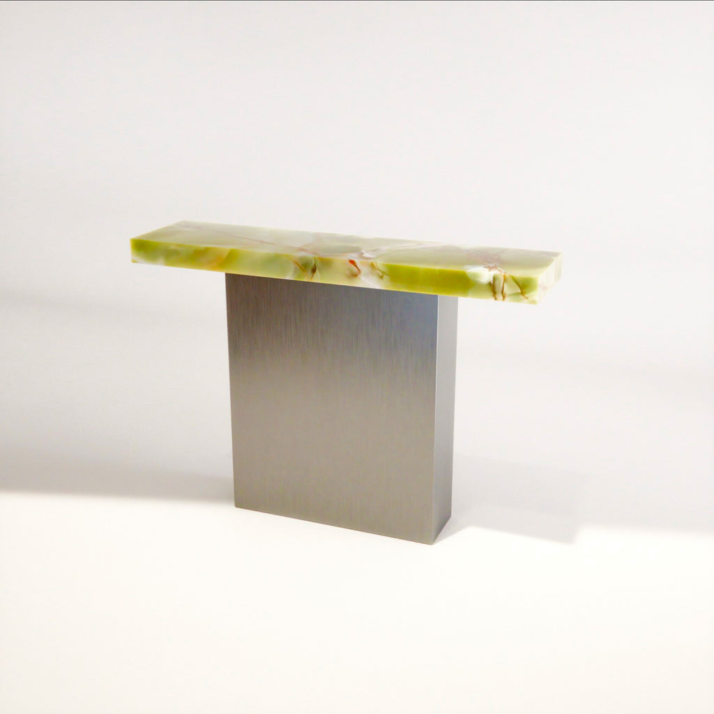 Brushed Stainless Steel / Green Onyx