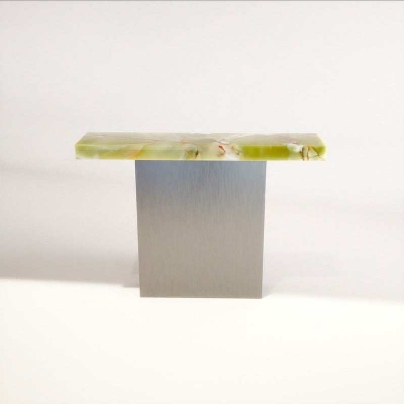 Brushed Stainless Steel / Green Onyx