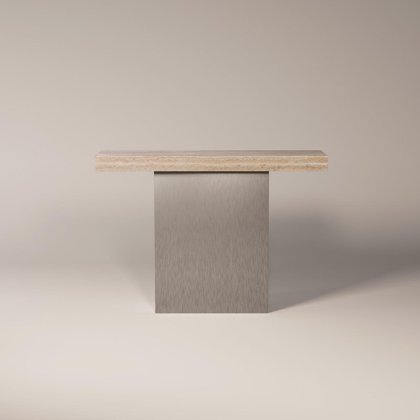 Brushed Stainless Steel / Travertine
