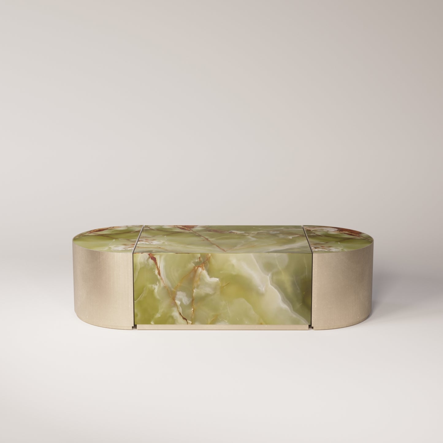 Brushed Stainless Steel God / Green Onyx