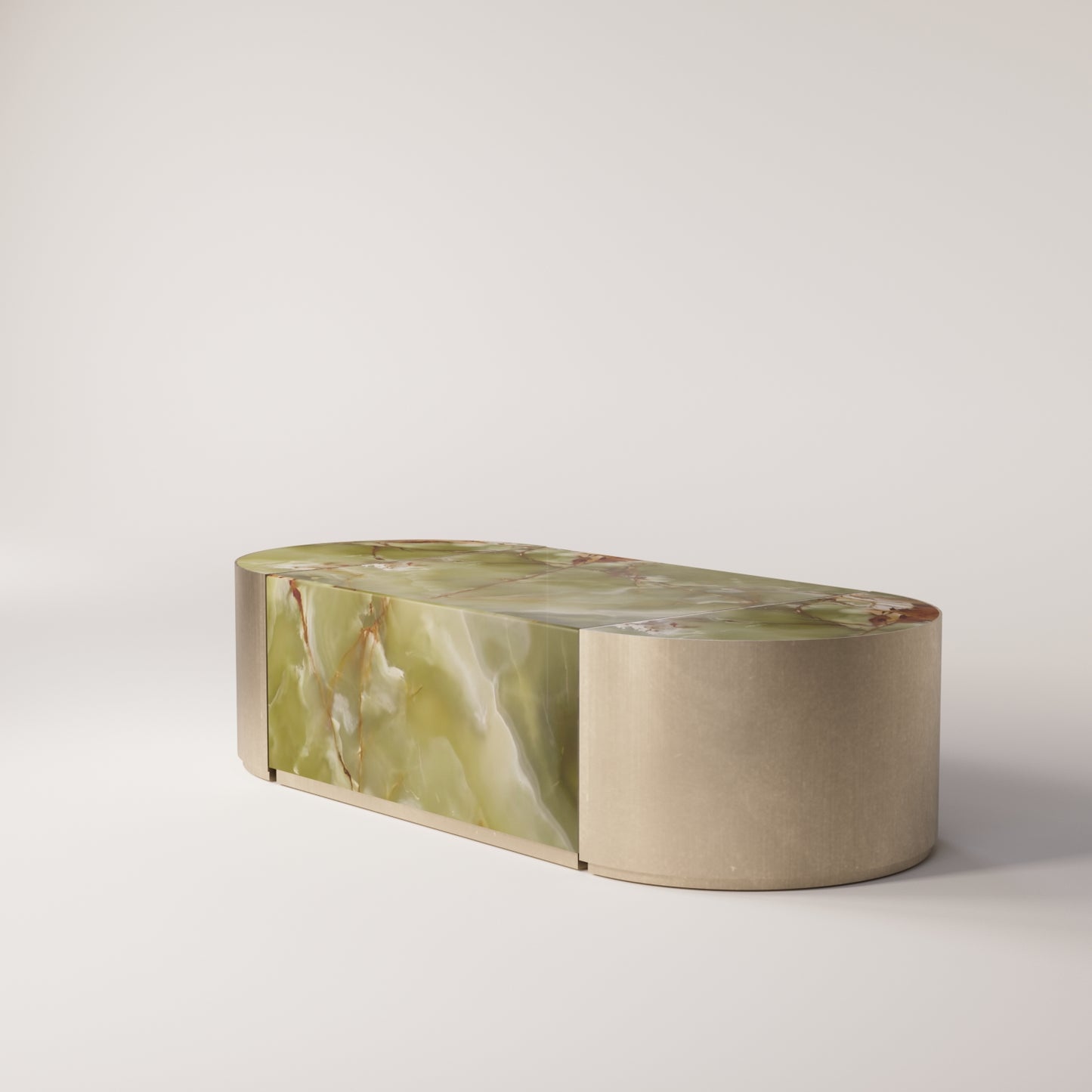 Brushed Stainless Steel God / Green Onyx