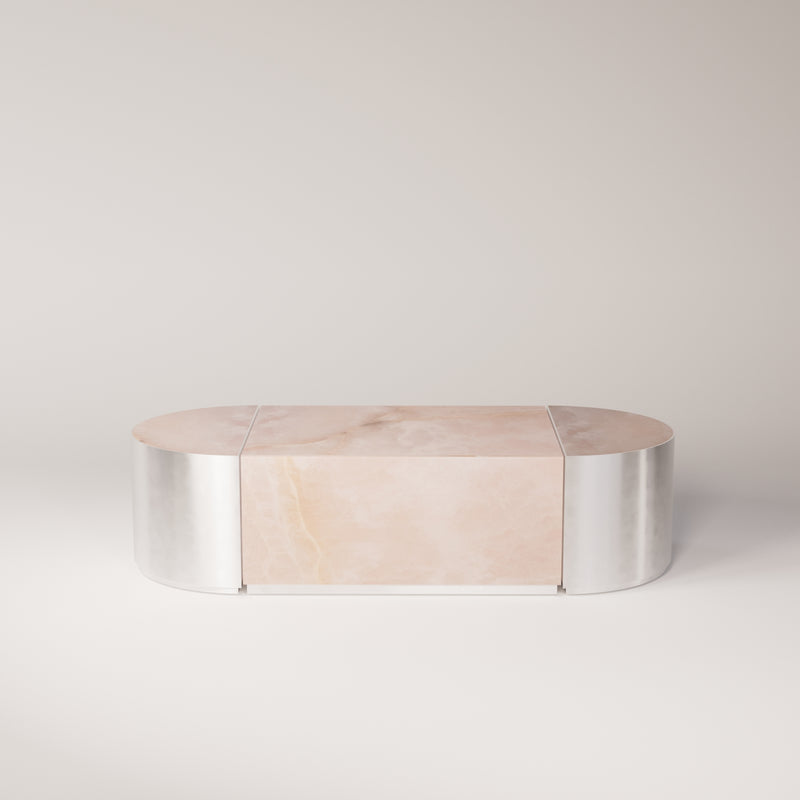 Mirror Stainless Steel / Pink Onyx