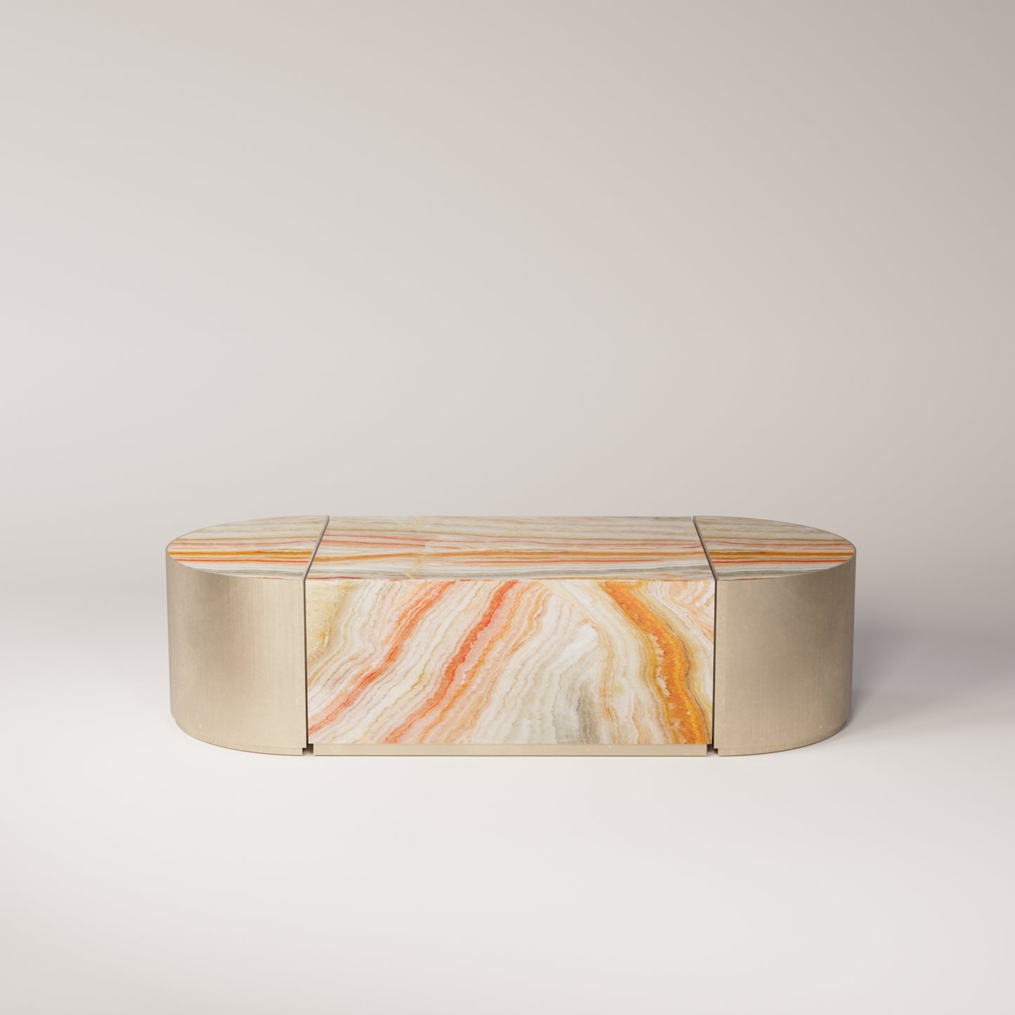 Brushed Gold Stainless Steel / Rainbow Onyx