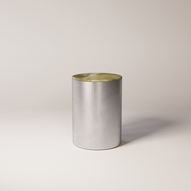 Brushed Stainless Steel / Green Onyx