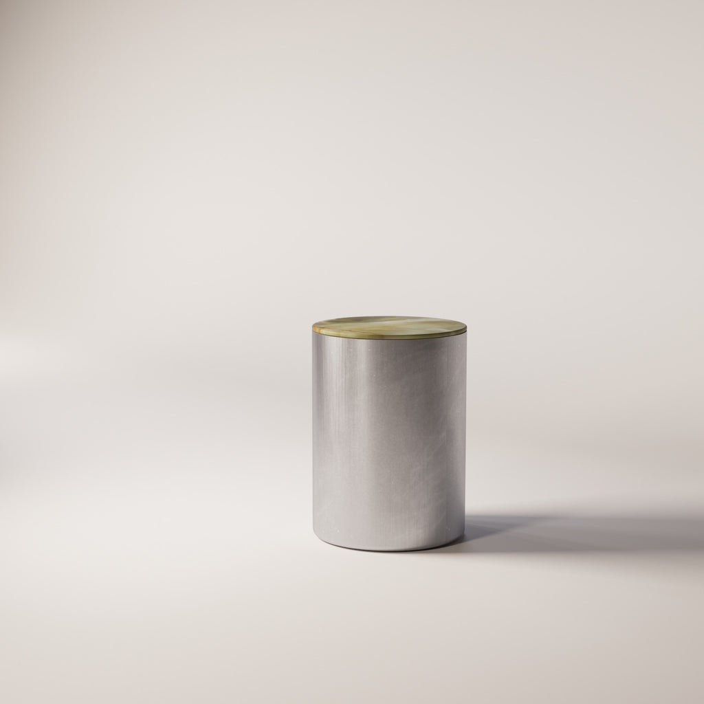 Brushed Stainless Steel / Green Onyx