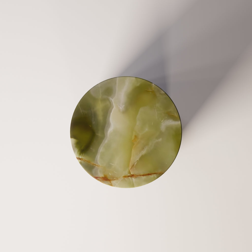 Brushed Stainless Steel / Green Onyx