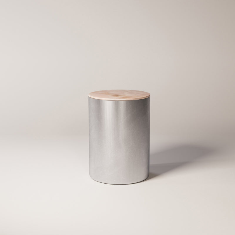 Brushed Stainless Steel / Pink Onyx