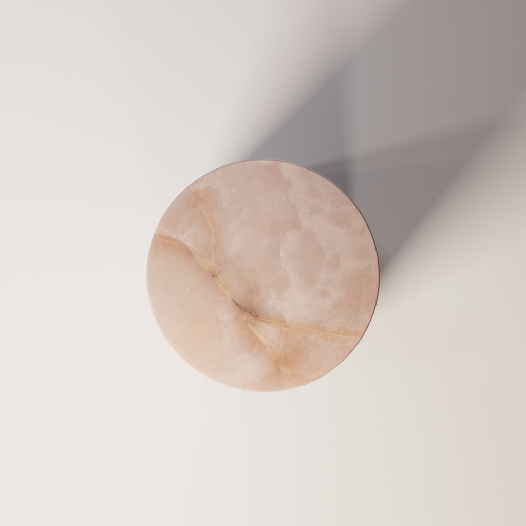 Brushed Stainless Steel / Pink Onyx