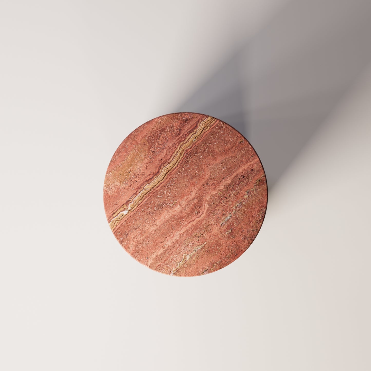 Brushed Stainless Steel / Red Travertine