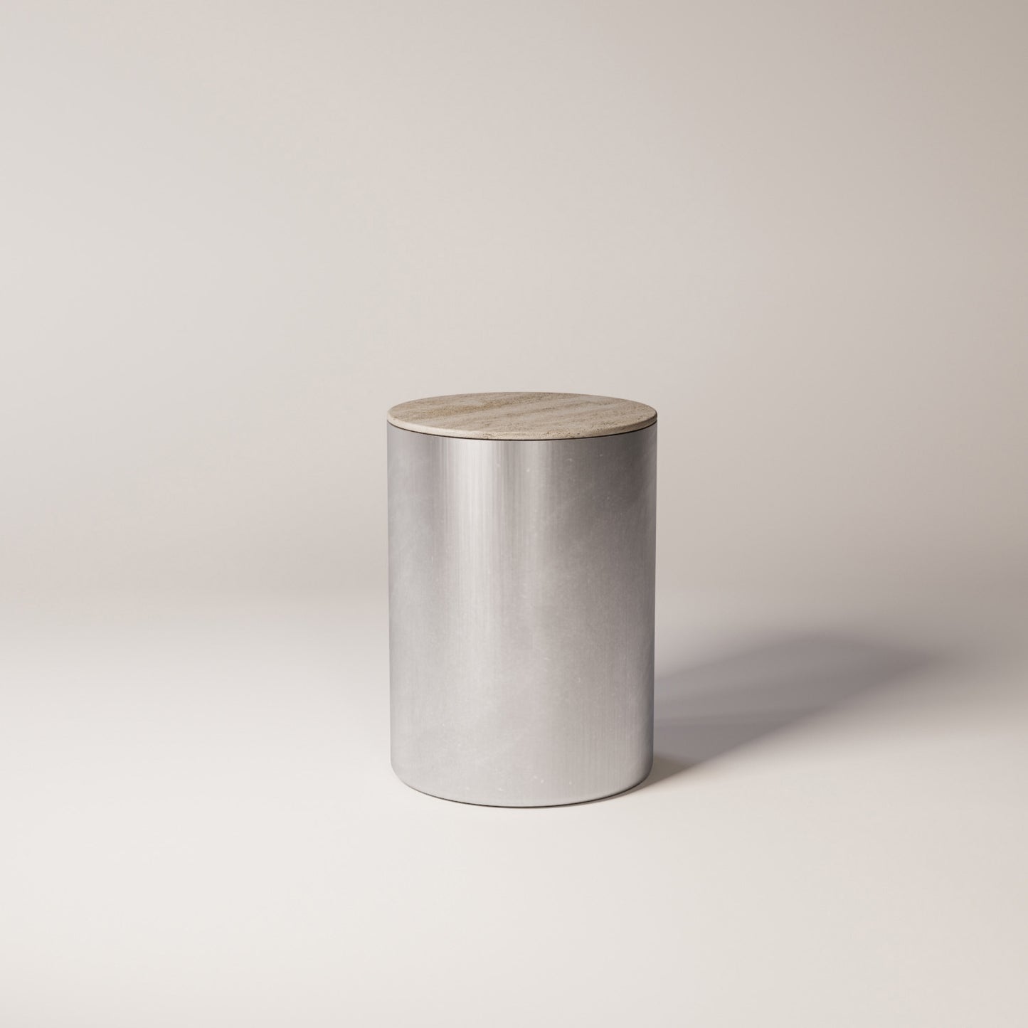 Brushed Stainless Steel / Travertine