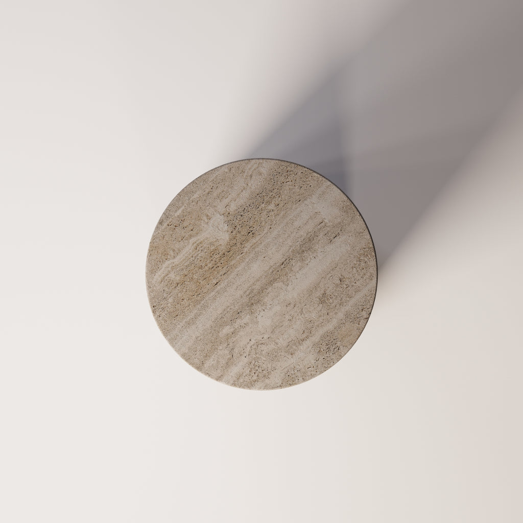 Brushed Stainless Steel / Travertine